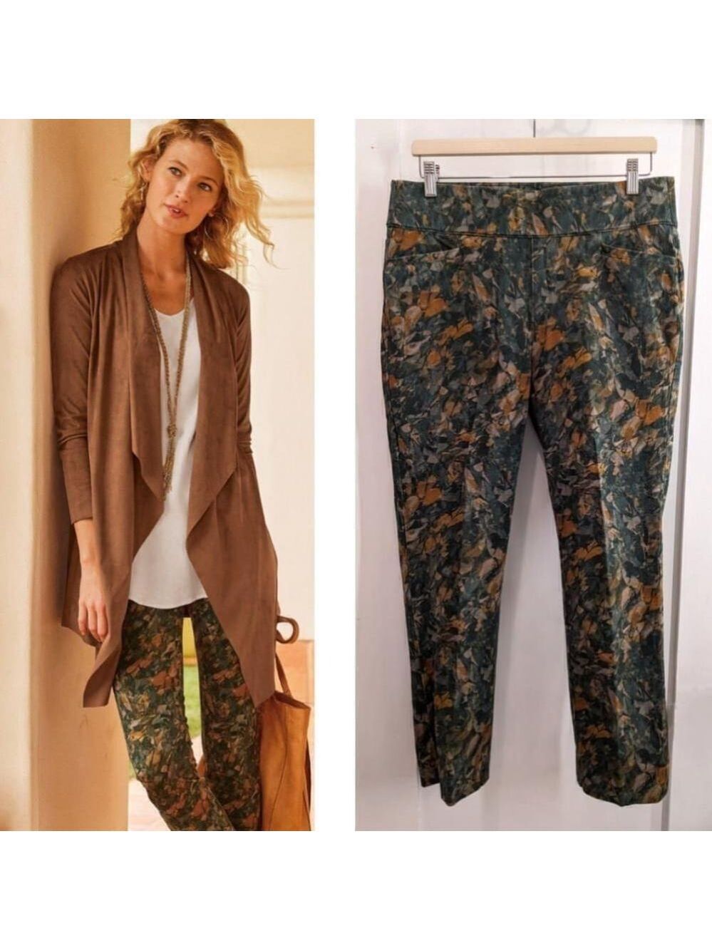 Soft Surroundings | Superla Floral Stretch Straight Leg Pull-On Pant